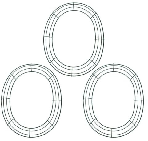 Zerodeko 3 Stück Ostereier-Drahtkranz Ovaler Kranz DIY-Blumenhandwerk Kranzherstellung Ringe 30 X 25 cm Eisendraht-Kranz Blumenreifenform Für Ostern DIY-Bastelzubehör