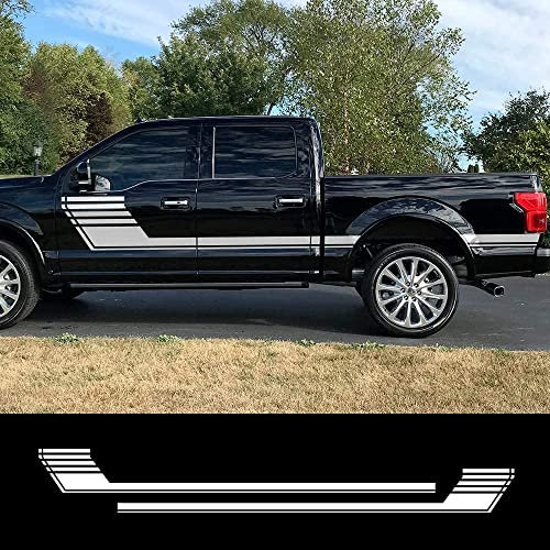 Karosserie Kofferraum Dekoration Aufkleber Taille Linien Aufkleber Tür Seitendekor Aufkleber für Fo-rd F150 SPOR,B-White