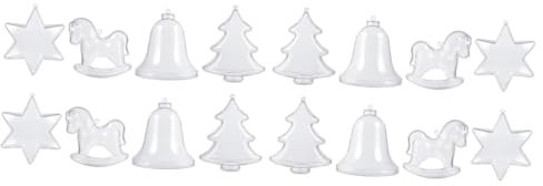 Cabilock 16 STK weihnachtsanhänger selber Machen weihnachtsdeko Christbaumschmuck DIY Craft Ball Ornament Weihnachtsbaum hängen Dekor plastische Ornamente Kugel durchsichtig Weihnachten Lob