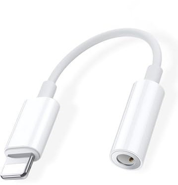 Adaptador Auriculares iPhone [Certificado Apple MFi] Adaptador Lightning a Jack 3,5 Cascos Auxiliar Audio Cable Jack Accesorios Compatible con iPhone 14/14 Pro/13/12/11/Xs/XR/X/8/7 para Todos los iOS