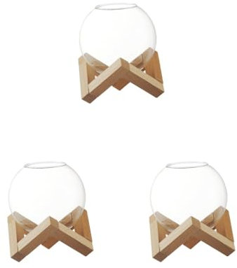 NeaxgeandX Lot de 3 verres à cocktail avec support en bois pour cadeau de mariage, bar, club, décoration de 370 ml