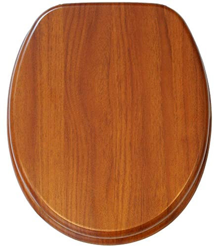 Toilet Seat Anti Bacterial with Soft Close Hinges Made from Resilient Polypropylene Housewares Toilet Lid Mahogany