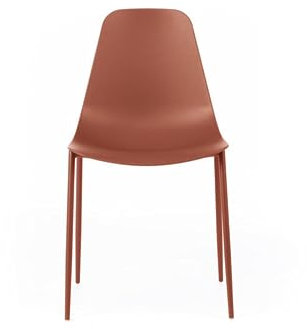Mondo Viro Set mit modernen Stühlen aus Polypropylen Kate für Wohnzimmer mit lackiertem Metallgestell (6, rostfrei)