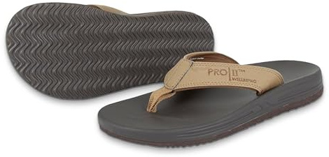 PRO 11 WELLBEING Orthopaedic Sandals, Arch Support, Shock-Absorbing Heel (Brown, UK Footwear Size System, Adult, Men, Numeric, Medium, 12)