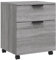 Makastle Caisson Tiroir sur roulettes, Rangement Bureau Mobile, Classeur Mobile à 1 tiroir et 1 Porte, pour Documents, Sonoma Gris 45x38x54 cm Bois