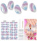 Semi Cured Gel Nail Strips, 28 Full Nail Wraps, UV Lamp Compatible, Long Lasting, Salon Quality, Easy to Apply (Colorful)