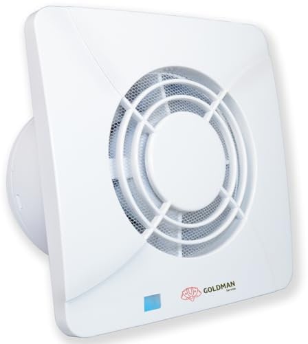 GOLDMAN SERVICE | Aspiratore da bagno silenzioso ventilatore aspiratore d'aria potente anti umidità anti ritorno valvola e zanzariera | Diametro: 100 millimetri