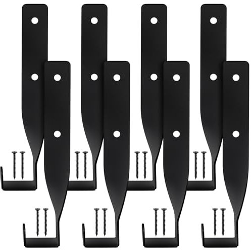 Blulu Lot de 8 supports muraux pour tronçonneuse - Crochets de rangement et outils pour garage, machine de rangement murale, noir