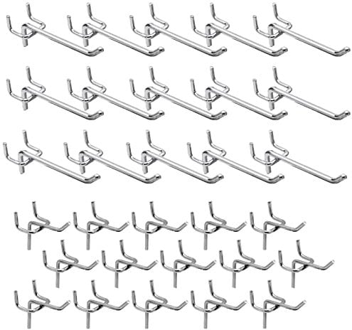 DYOUen 60 Stk Lochwand Haken Lochwandhaken Pegboard Einfachhaken Zubehör Werkzeugwand Anhänge Haken für Werkzeughalter Wand, Garage, Regal, Werkstatt (2)