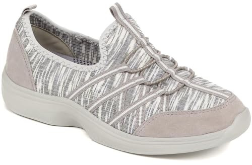 Extra-Wide Bungee Lace Trainers - Light Grey Size 5
