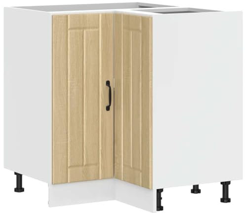vidaXL Küchen-Eckunterschrank Lucca Sonoma-Eiche Holzwerkstoff, Eckunterschrank, Küchenschrank, 75,5 cm, Sonoma Eiche