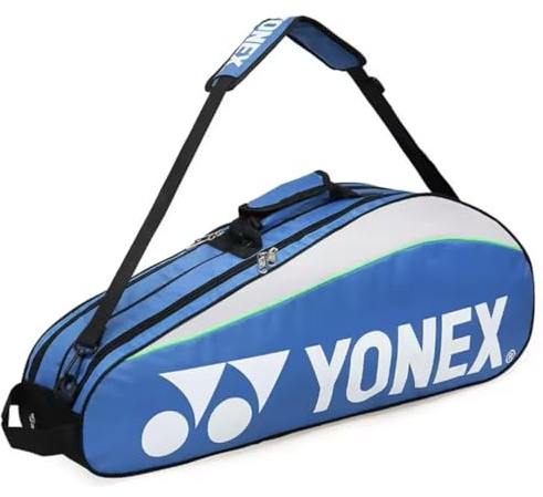 YONEX Badminton Tasche - Schlägertasche für Tennis, Badminton & Squashschläger Blau, Schwarz, Rot, Gelb, Rosa und Grün Badminton-Tasche, Platz für bis zu 6 Schläger + 3 Seitentaschen + Schuhfach