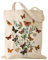 ALMLWIAJ Gedruckt Schmetterling Floral Canvas Tragetasche, 35X38CM Einkaufstasche, natürliche Baumwolle, Blumen-Design, Creme Farbe (CATERPILAR)