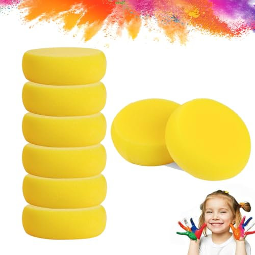 DWFEYOI - Esponja de pintura redonda (8 piezas), amarillo artesanal, artista esponjas de arcilla acuarelas, esponja para la cara, arte artesanía, cerámica, cerámica, cerámica, limpieza, cerámica
