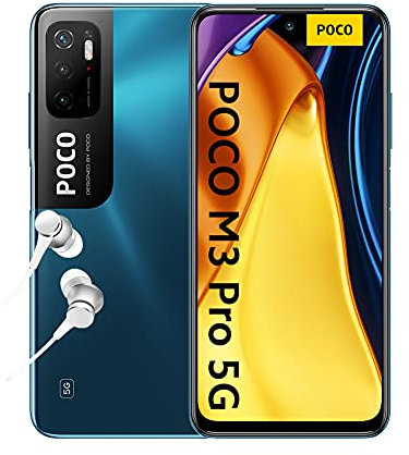 Xiaomi POCO M3 Pro 5G Smartphone 6+128 Go, écran 6,5 FHD+ 90 Hz, MediaTek Dimensity 700 avec Double caméra 5G, 48 MP AI Triple 5000 mAh, Bleu Froid (Reconditionné)