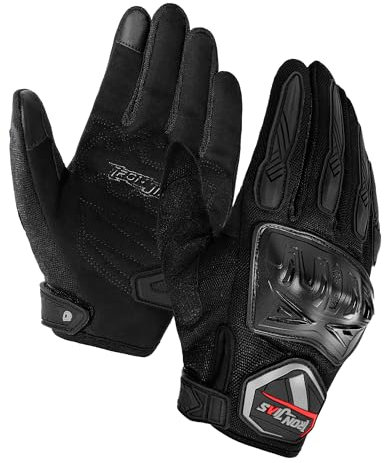 BORLENI Motorradhandschuhe Herren Sommer Motorrad Handschuhe atmungsaktive Vollfinger-Motorradhandschuhe Touchscreen Knöchelhandschuhe