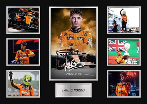 Iconic Motorsport British Racing Driver Lando Norris, Formel 1, Tribut-Fotos, A4, Wandkunstdruck, nur 29,7 x 21 cm