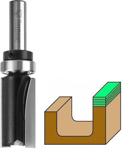 Fraiser Fresa copiadora – fresa para madera con rodamiento, diámetro 19 mm, vástago 12 mm – compatible con fresadora para madera y tupia fresadora