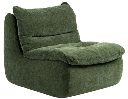 Avdnrya Togo Sofa komprimiert abnehmbar klein modern Kamin Lounge Stuhl – platzsparende Ecke mit verstellbarem Pedal und abnehmbarem Bezug (Einzelsofa, Grün)