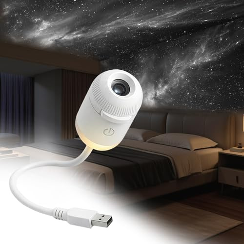 12-in-1 Galaxy Projector Night Light, USB Galaxy Projector with 12 Sliding Projection Films, 360°Adjustable Night Light Projector for Bedroom, Mothers Day Gifts,Decor for Kids Bedroom Sleeping Ceiling