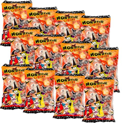 OYOY | 12x 450g Halloween Horror Süßigkeiten Mix | Große Vorratspackung Bonbons & Lollies einzeln verpackt | Perfekt für Halloween Deko Mitgebsel & Trick or Treat
