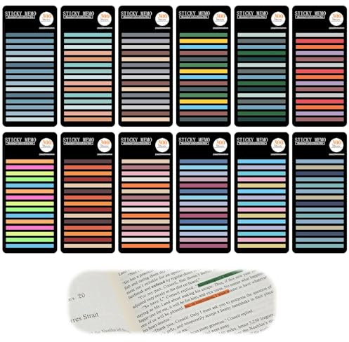 3600 Stück Haftnotizen Tabs zur schnellen Markierung 5x0.4 cm | Transparent Sticky Notes für Ordner, Bücher & Dokumente - Perfekt für Büro, Schule, Studium und Home Office