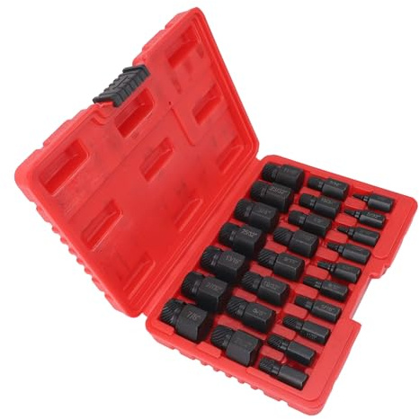 Zerodis Schraubextraktor Set mit 25 Hex -Schaft -Werkzeugen für Defekte Schrauben für die Automobilreparatur (BLACK)