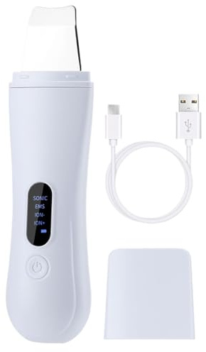 Appareil de nettoyage du visage à ultrasons – Grattoir ionique pour la peau avec 4 modes, nettoyeur de pores en profondeur, levage et outil | Appareil de soin doux pour la routine beauté à domicile
