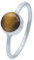 mantraroma Ring Damen Silber 925 Tigerauge Edelstein braun schlicht modern
