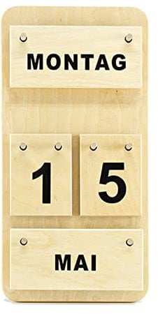 Montiplu - Montessori Dauerkalender aus Holz, Profimaterial, immerwährender Kalender, ewiger Kalender - Made in Germany