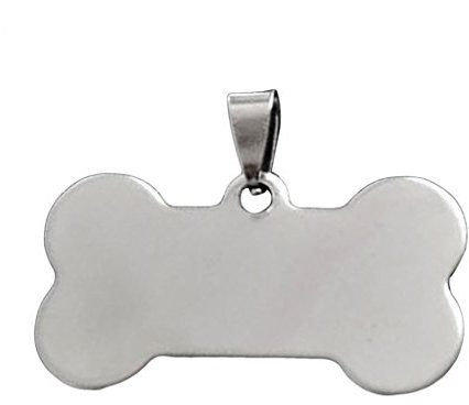 ALCYONEUS Hundemarke in Knochenform, Edelstahl, personalisierbar mit Gravur