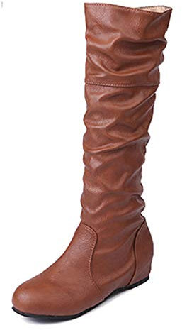 Minetom Stivali Stivaletti da Donna Biker Motociclista Marrone 36 EU