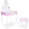 habeig Schminktisch Kinderschminktisch Kindertisch Frisiertisch Tisch Prinzessin rosa Weiss Sitzgruppe Hocker Schreibtisch #988