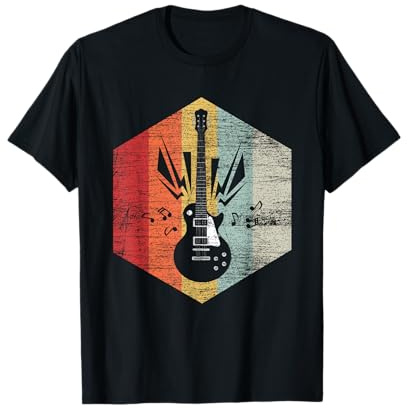 Geschenk für Gitarristen und Rocker Retro Gitarre T-Shirt