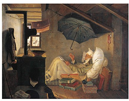 Bilderdepot24 Kunstdruck Poster - Carl Spitzweg Der arme Poet 60x40 cm ca. A2 - Alte Meister Bild ohne Rahmen
