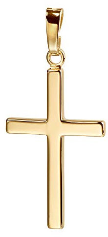 JEVELION Kreuz-Anhänger für Damen, Herren und Kinder als Kettenanhänger 585 Gold 14 Karat Hochglanz mit Schmuck-Etui