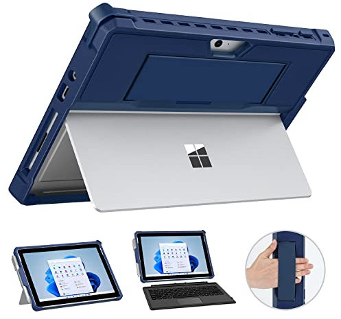 MoKo Custodia per Microsoft Surface Go 4/Surface Go 3/Surface Go 2/Surface Go 2/Surface Go, Custodia Protettiva Tutto in Uno con Cinturino e Portapenne, Compatibile con Tastiera Type Cover - Blu
