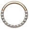 Piersando Segment Clicker Scharnier Ring Piercing mit Glitzer Kristall Septum Tragus Helix Nase Lippe Nasenring Ohr Knorpel Rosegold 1,2mm x 8mm