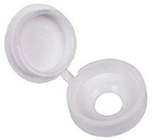 100x Pack Plastic Fold Over Hinged Screw Head Cap Snap Cover Small to fit 6G - 8G (White)