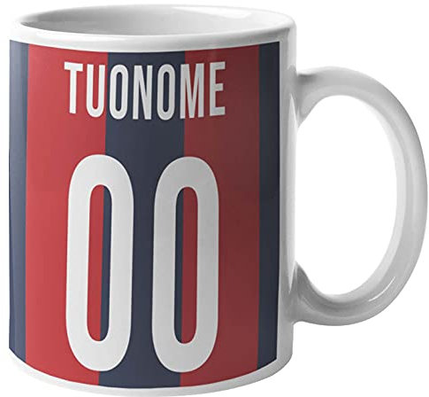 CHEMAGLIETTE! Tazza personalizzata Divertente Idea Regalo Mug Simpatica Con Stampa Nome e Numero Squadra del cuore Tifosi Rossoblu