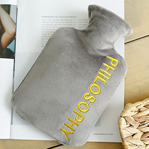 BcofoA Flanell-Wärmflasche, Eisbeutel, weiche und Bequeme Jacke, eine Wärmflasche, die Müdigkeit lindert und den ganzen Körper wärmt. (Color : Gray)