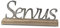 Schriftzug Servus aus Holz und Aluminium ca. 34x14 cm