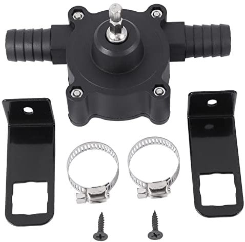 Tbkoly Portable Electric Drill Pump Self Priming Transfer Pumps Oil Fluid Water Pumps Electric Drill Self-Priming Pump Tools, Black