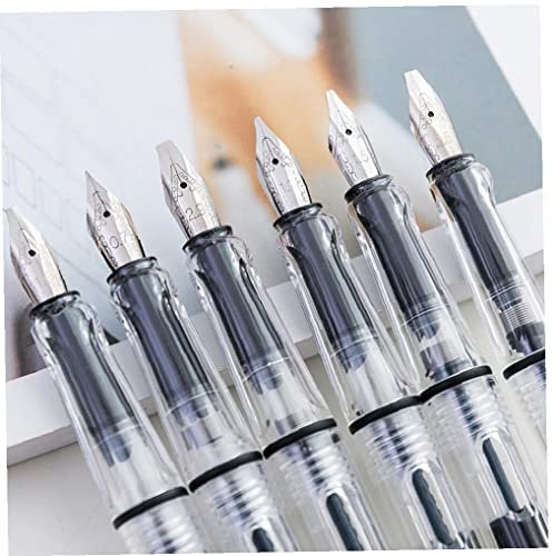 6pcs Parallel Calligraphy Fountain Pen Chisel-pointed Nib Writing Gothic Caligraphy Pens Stationery 0.7mm 1.1mm 1.5mm 1.9mm 2.5mm 2.9mm
