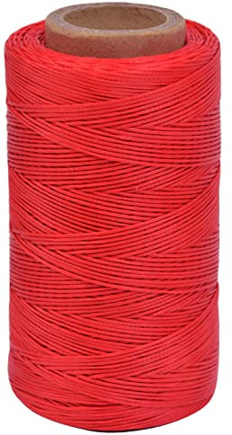 Wachsfäden 284 Yards 150D 0.8MM Ledergarn Wasserdicht Wachsfäden für Schuh Reparatur Buchbinden Leder Handwerk DIY (Rot)