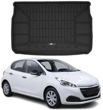 OMAC Premium Bandeja Maletero Alfombrilla Compatible con Peugeot 208 2012-2019 Negro TPE