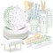 Komicea Vaisselle Jetable Anniversaire Vert, 161 PCS Assiette Jetable Anniversaire, Party Vaisselle Kit Assiette Gobelet et Serviette pour Decoration Anniversaire Baby Shower Mariage (20 Invités)