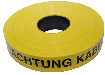 FLUID 20002 Trassenwarnband mit Aufdruck ACHTUNG KABEL Erdkabel Warnband Trassenband Länge 250 Meter Breite 40mm schwarz/gelb