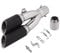 TOTMOX Motorrad-Scooter-Edelstahl-Auspuff mit Auspuffrohren mit 51 mm Durchmesser, Dual-Outlet-Auspuffrohr-Kit mit Auspuffrohrspitze, halb schwarz