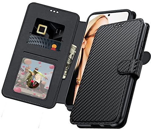 LeYi Hülle Leder für Samsung Galaxy A53 5G Handyhülle Klappbar mit HD Schutzfolie, Premium PU Leder Stoßfest Schutzhülle Kartenfächer Ständer Wallet Case Magnetische Tasche Klapphülle für A53 Schwarz
